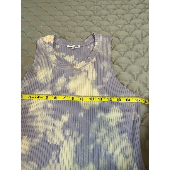Cotton Citizen Ibiza Tie Dye Purple Sexy Ribbed Tank T Shirt Dress Size LG. Y2K - Picture 6 of 10